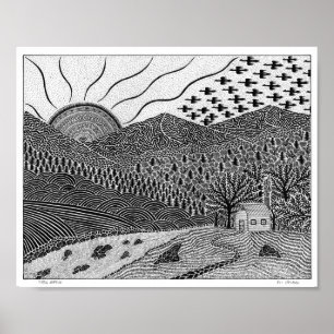 Cabin Morning Poster