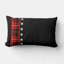 Cabin Red Kariert Moose Hose Print Lumbar Kissen
