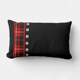 Cabin Red Kariert Moose Hose Print Lumbar Kissen