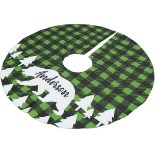 Cabin Rustic Bären Buffalo Karo Kariert Familienna Polyester Weihnachtsbaumdecke