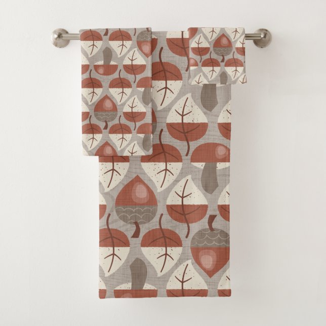 Cabincore Autumnal Stripes Badhandtuch Set (Insitu)