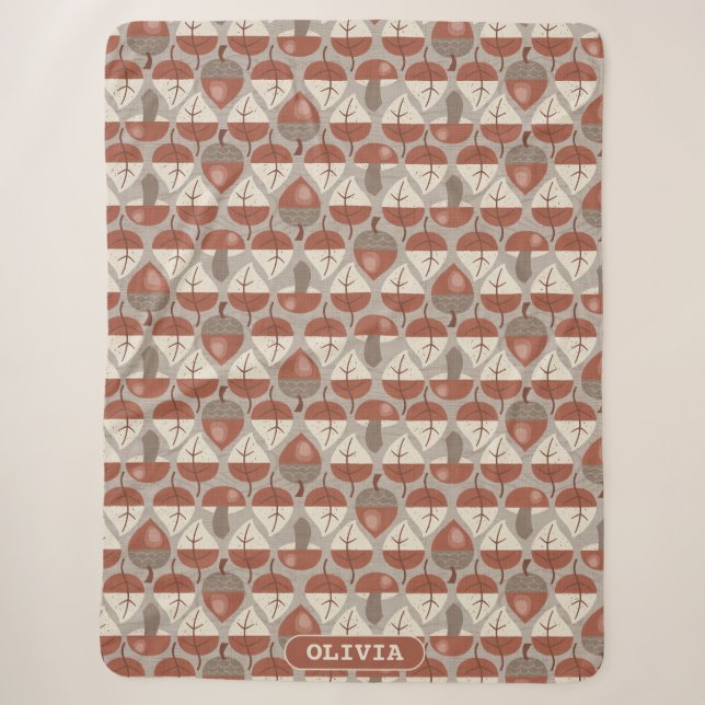 Cabincore Autumnal Stripes Sherpadecke (Vorderseite)