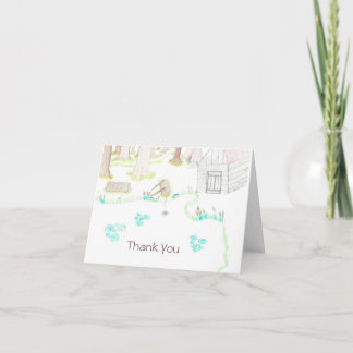 Cabine dans les bois - Carte de remerciements