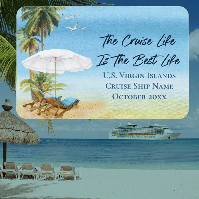 Cabine de l'île de Croisière - Magnet de marqueur  (Custom Cruise Ship Magnets for your cabin door or refrigerator at home. Island tropical theme name)