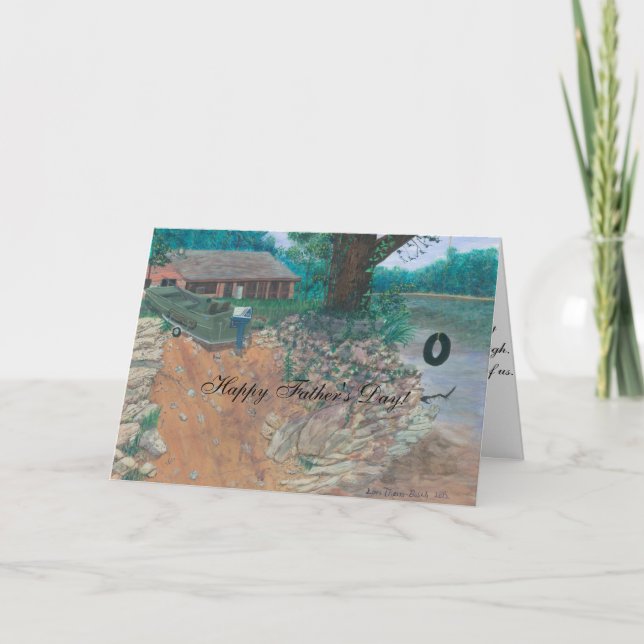 Cabine de rivière de carte de fête des pères (Devant)