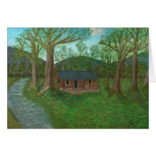 Cabine et arbres de rondin