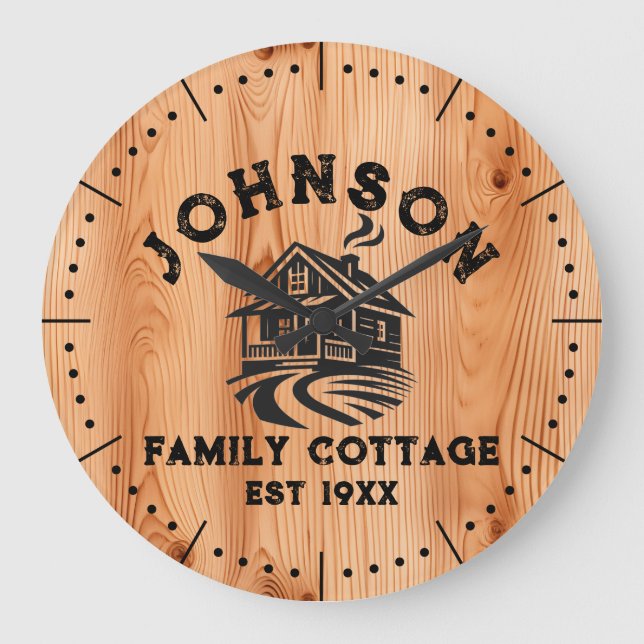 Cabine familial horloge en bois de cèdre personnal (Recto)