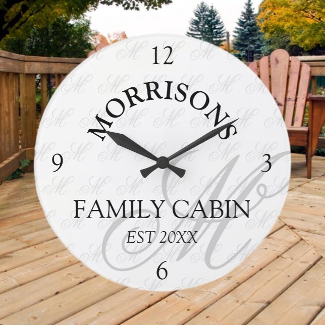 Cabine famille Monogramme Motif Horloge ronde (Créateur téléchargé)