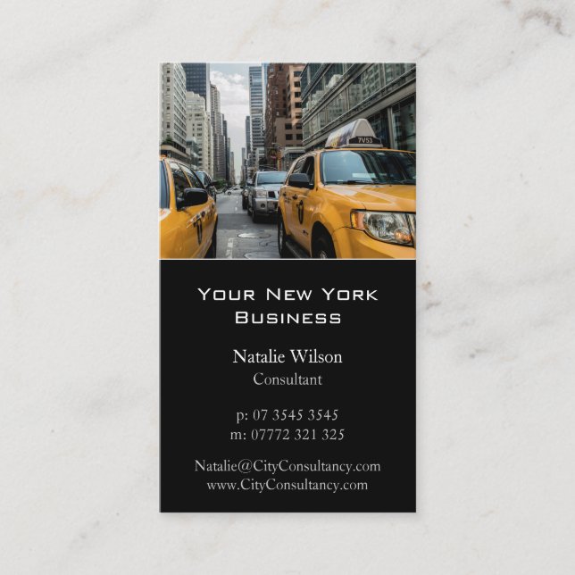 Cabine Jaune / Taxi, New York Photo - Carte de vis (Devant)