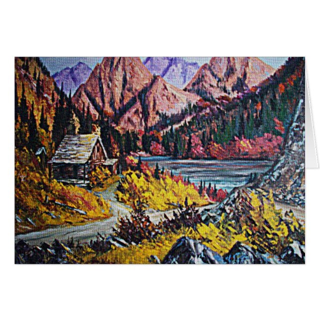 Cabine par la peinture à l'huile du lac (Devant horizontal)