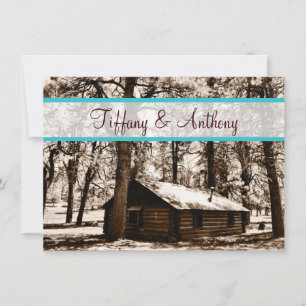 Cabine rustique de journaux dans Woods Invitations