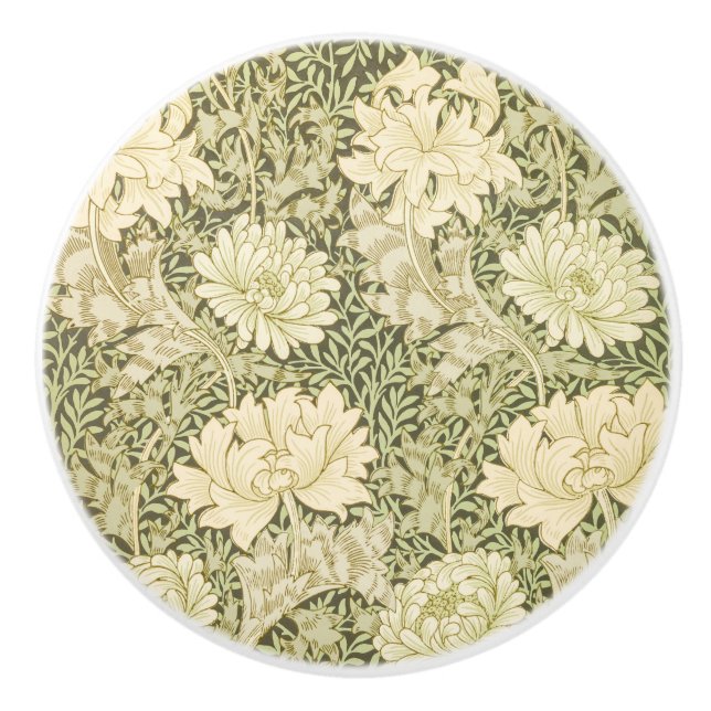 Cabinet Handles William Morris Chrysanthemum Keramikknauf (Vorderseite)