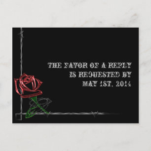 Câble à barbe gothique et carte postale RSVP Rose 