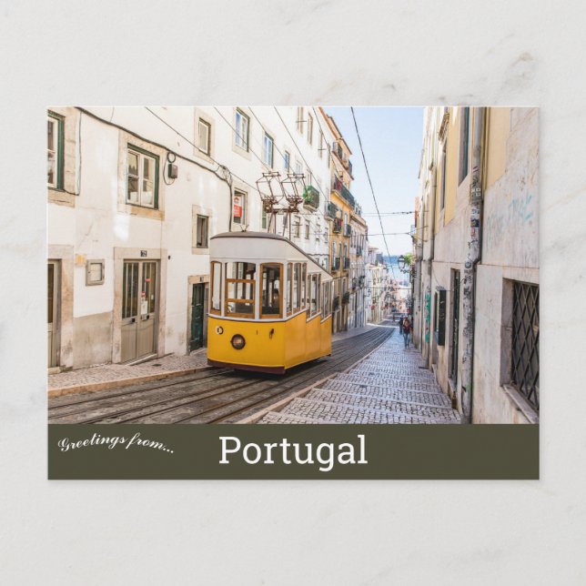 Cable Car in Lissabon Portugal Postkarte (Vorderseite)