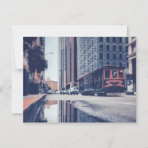 Cable Cars und Cityscape Reflection Postkarte