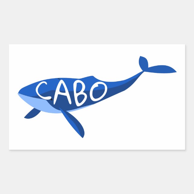Cabo Mexico Whale Rechteckiger Aufkleber (Vorderseite)