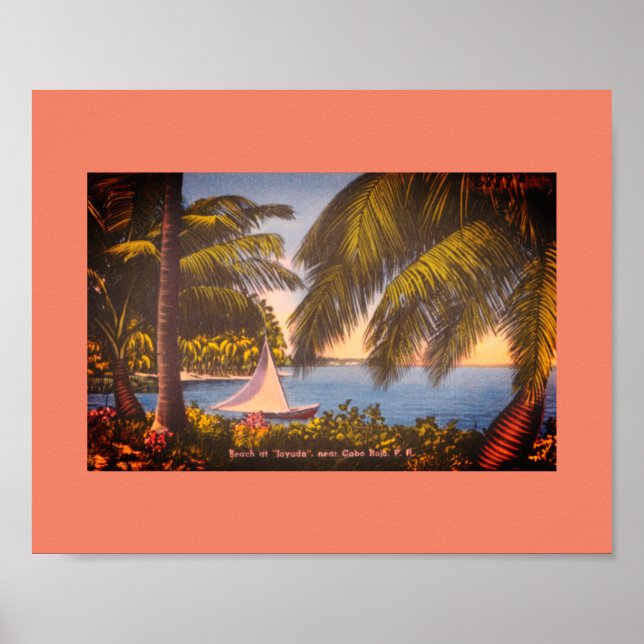 Cabo Rojo, Puerto Rico - Strand bei Joyuda Poster (Vorne)