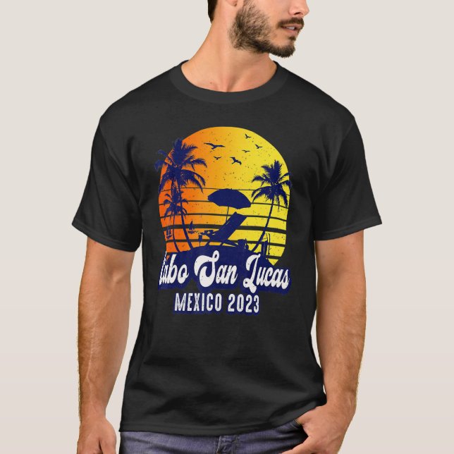 Cabo San Lucas 2023 Mexico Sunset Beach Retro T-Shirt (Vorderseite)