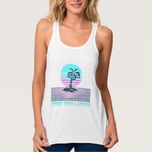 Cabo San Lucas 80er Palm Tree Sunset Tank Top