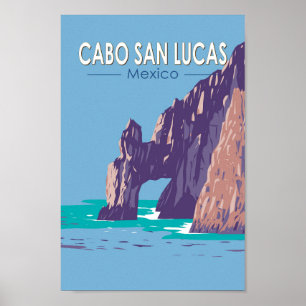 Cabo San Lucas Arch Mexico Reise Kunst Vintage Poster