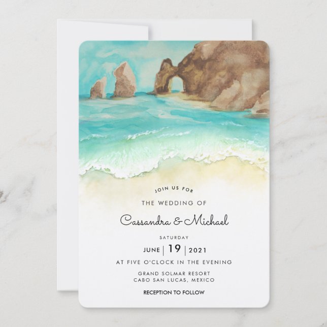 Cabo San Lucas | El Arco | HOCHZEIT IN URLAUBSORT Einladung (Vorderseite)