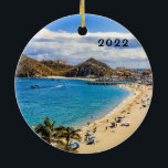 Cabo San Lucas, Medano Beach, Keramik Keramik Ornament<br><div class="desc">Cabo's Medano Beach mit bunten Regenschirmen und schönem Wetter. Zweiseitige Keramik mit 2 verschiedenen Fotos von Cabo San Lucas.</div>