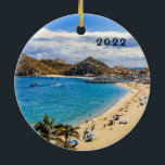 Cabo San Lucas, Medano Beach, Keramik Keramik Ornament<br><div class="desc">Cabo's Medano Beach mit bunten Regenschirmen und schönem Wetter. Zweiseitige Keramik mit 2 verschiedenen Fotos von Cabo San Lucas.</div>