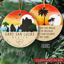 Cabo San Lucas Mexico Arch Vintages Retro Sunset Keramik Ornament