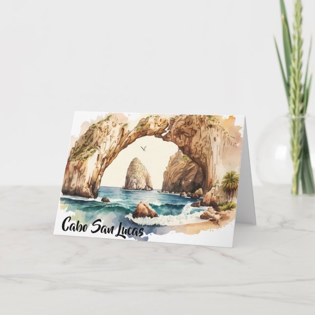 Cabo San Lucas Mexico Beach Wasserfarbe Karte (Vorderseite)
