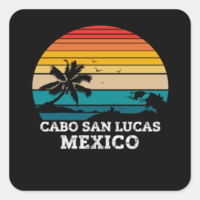 CABO SAN LUCAS MEXICO QUADRATISCHER AUFKLEBER (Vorderseite)
