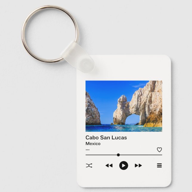 Cabo San Lucas Mexico Souvenir Music Player Button Schlüsselanhänger (Vorderseite)