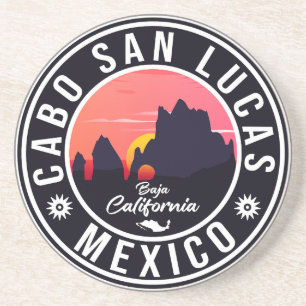 Cabo San Lucas Mexico Torbogen Vintage Retro Sonne Getränkeuntersetzer