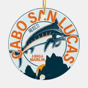 Cabo San Lucas Nautisches Angeln Segelfisch Vintag Keramik Ornament