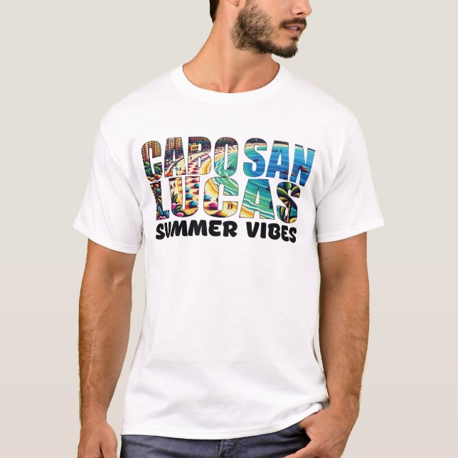Cabo san lucas Sonne und Wellen Urlaub T-Shirt (Vorderseite)