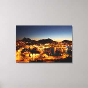 Cabo San Lucas Stadtbild am Sonnenuntergang, Leinwanddruck