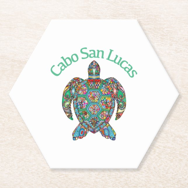 Cabo San Lucas Tribal Turtle Untersetzer (Vorderseite)