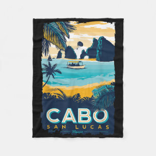 Cabo San Lucas Tropical Beach Mexiko Reise Vintag Fleecedecke