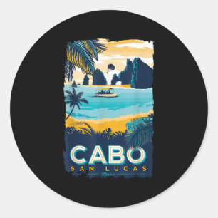 Cabo San Lucas Tropical Beach Mexiko Reise Vintag Runder Aufkleber