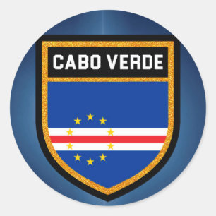 Cabo Verde Flag Runder Aufkleber