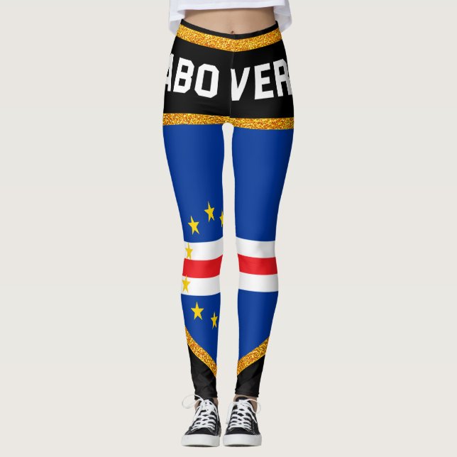 Cabo Verde Flagge Leggings (Vorderseite)