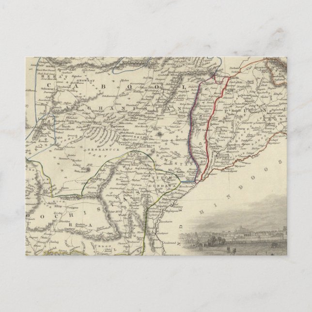 Cabool, Punjab und Belochistan Postkarte (Vorderseite)