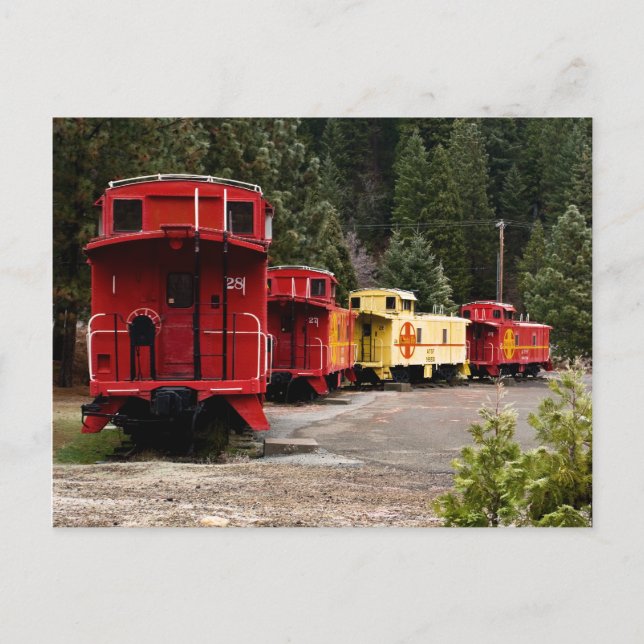 Caboose Line Postcard Postkarte (Vorderseite)