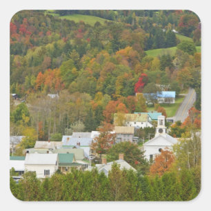 Cabot, Vermont im Herbst. Northeast Kingdom. Quadratischer Aufkleber