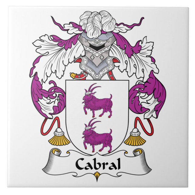 Cabral Familienwappen Fliese (Vorderseite)