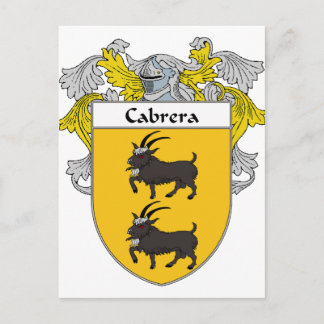 Cabrera-Wappen/Familienwappen (mantled) Postkarte