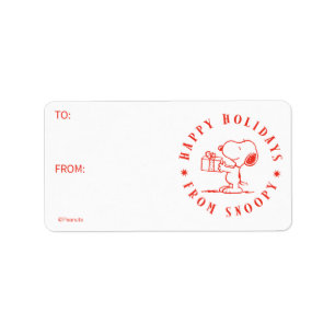 cacahuètes   Joyeuses fêtes de Snoopy étiquette ca