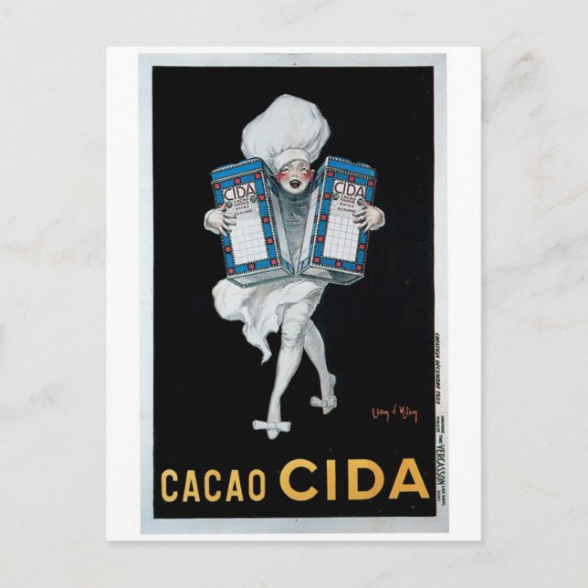 Cacao Cida Vintage Küche und Kunst Postkarte (Vorderseite)