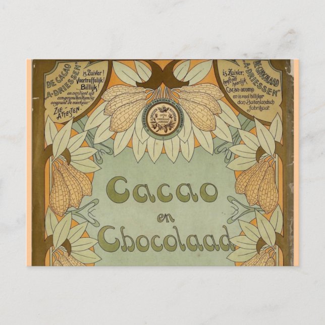 Cacao en Chocolaad Dutch Chocolate 1900 Postkarte (Vorderseite)