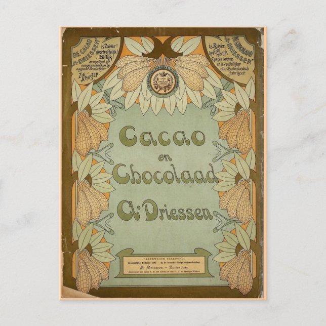 Cacao en Chocolaad Dutch Chocolate 1900 Postkarte (Vorderseite)