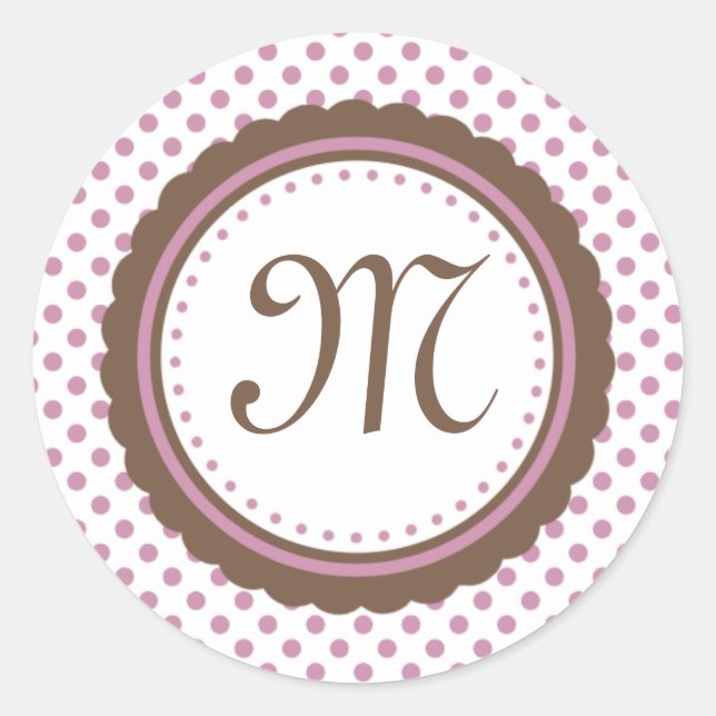 Cacao et autocollant rose d'initiale de monogramme (Devant)